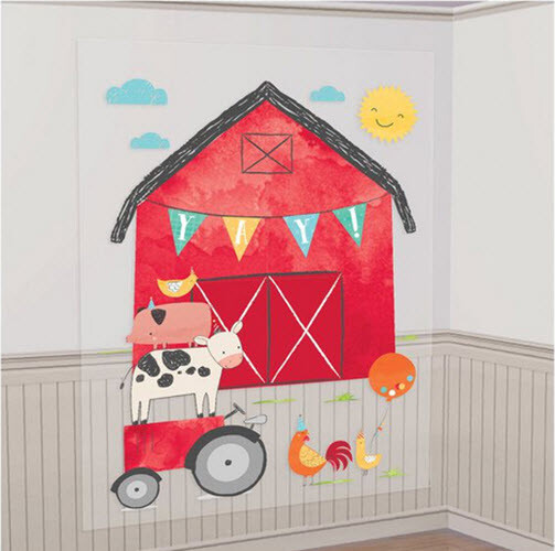 Farm Scene Setter Birthday Party Backdrop W 12 Photo Props Barn