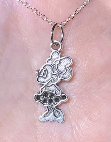 Silver Minnie Mouse Pendant on Silver 