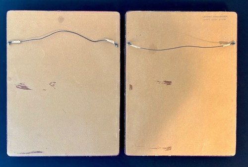 Pair Antique 19th cty Japanese Wood Block Print Books Manga in Cased Wood Frames - Picture 12 of 19