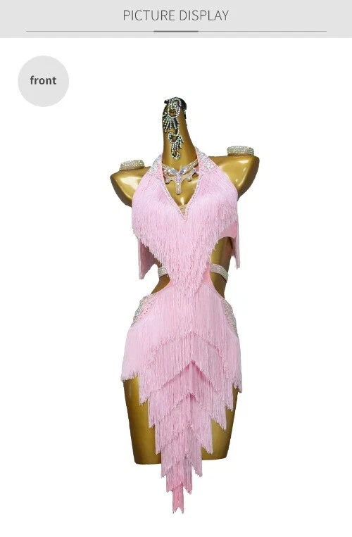 VETEMENTS Abito da ballo latino sexy donna festa gonna corta ragazza linea abbigliamento frange vestiti