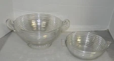 *2* Manhattan Park Avenue Footed Fruit Serving Service Bowls Anchor Hocking