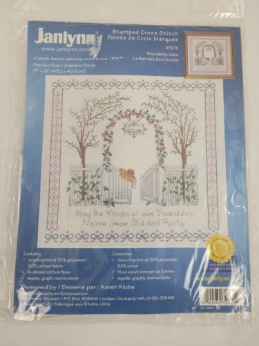 Janlyn Stamped Cross Stitch Kit Friendship Gate by Karen Kluba Sealed