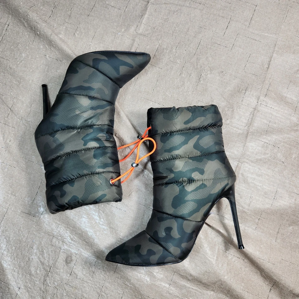 Steve Madden Para Mujer Talla 6 M Capa Puffer Stiletto Vestido Botines Zapatos Camuflaje 637 Foto 2 de 4