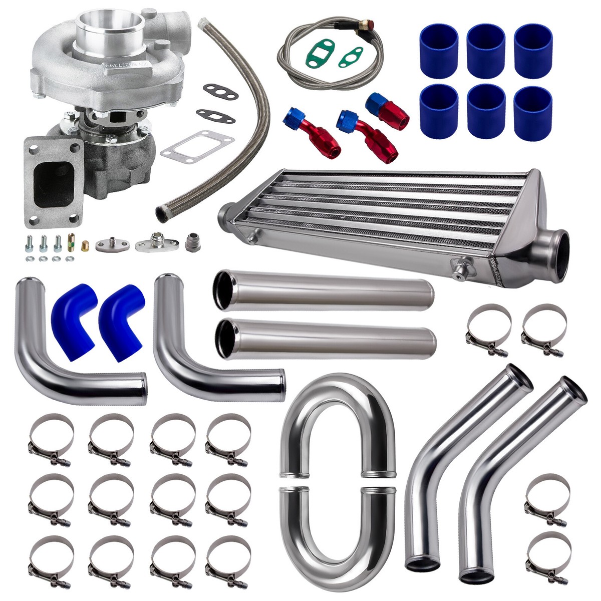 Kit Tuyau D'Alimentation Huile Turbo Suuonee Complet Pour T3 T4 T3/T4 - Aluminium Haute Qualité