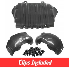 Fender Liner & Engine Under Cover Set w/ Clips For 2007-2013 Silverado 1500