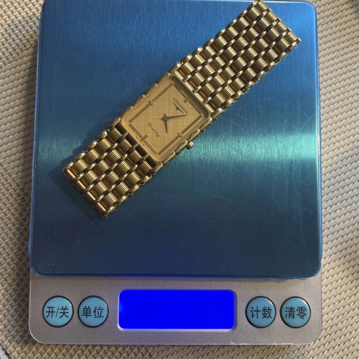 Longines QWR Black/Gold Tone Quartz Mens Vintage Swiss Tank Watch