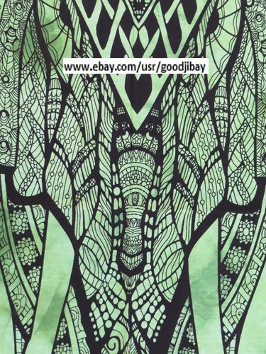 Green Elephant with Tusks Tapestry Cotton 40*28 inches - Picture 2 of 2