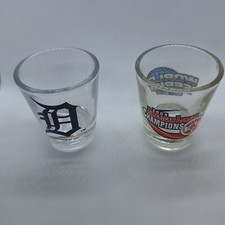 MLB Shot Glass - Lot of 2 - 2007 Detroit Tigers & 2004 Boston Red Sox Champions
