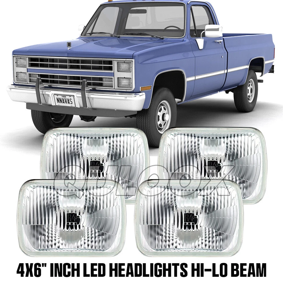 Fit Buick Electra 1975-1990 Regal 1982-1987 4pcs 4x6'' LED Headlights Hi/Lo DRL Foto 4 de 4