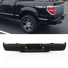 Black - Complete Rear Steel Bumper Assembly Fit For 2009-2014 Ford F150 Truck