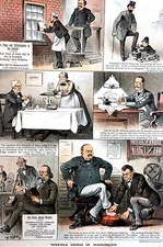 Political Government Waste 1886 TERRIBLE DOINGS in WASHINGTON Cleveland Puck Art