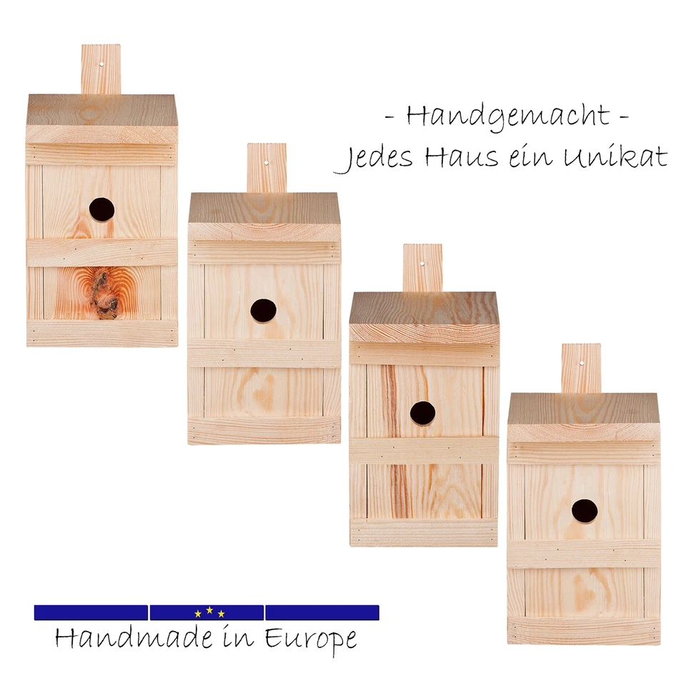Nistkasten für Meisen Vogelhaus Meisenkästen Vögel Nest Blaumeise Kohlmeise Holz - Bild 3 von 4