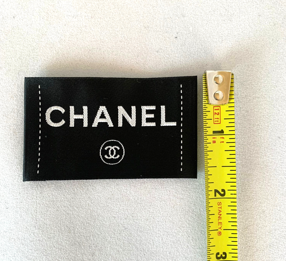 CHANELネームタグ Two (2) Chanel Clothing Label Tag Sewing Replacement Black