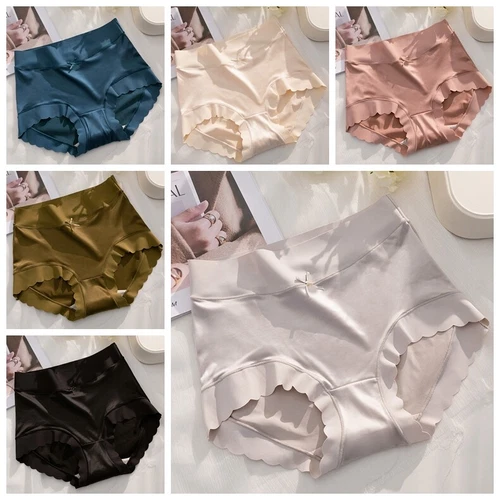 3pcs Lady Silky Satin Briefs Underwear Panties Seamless Solid Lingerie Comfort - Picture 3 of 23
