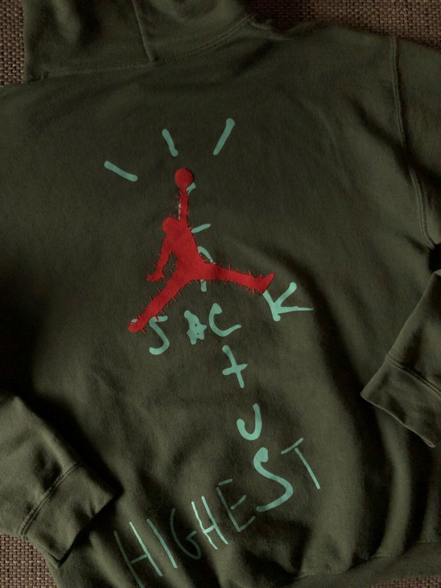VTG Travis Scott Jordan Cactus Jack Highest Hoodie Olive | eBay