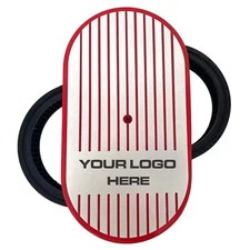15" Oval Air Cleaner Kit, Raised Finned Billet Top, Red -CUSTOM - Ansen USA