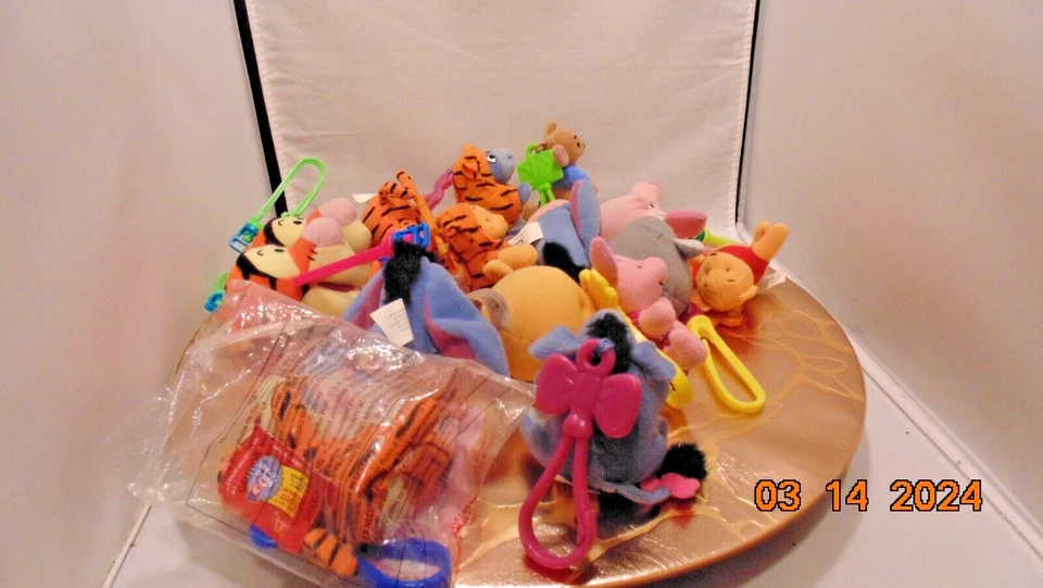 15 Plush Disney McDonald Backpack CLIPS - 8 Tigger Movie & 7 Winnie the Pooh - Image 3 of 4
