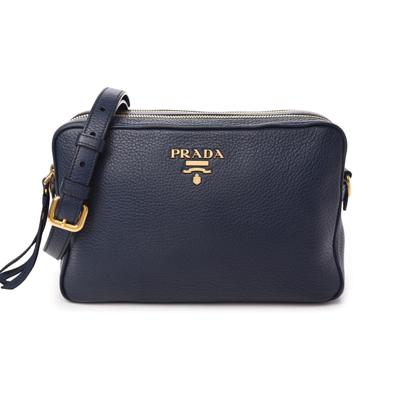 PRADA Saffiano Leather Camera Crossbody Bag Black