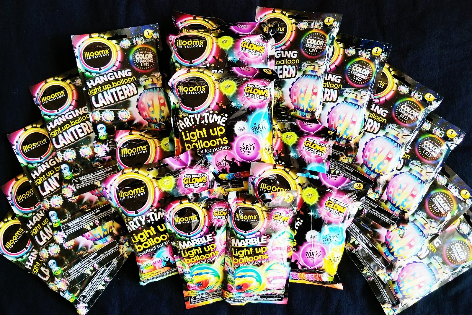 Illooms LED Hanging Lanterns Marble Light Up Balloon LOT Color Changing Neon NEW