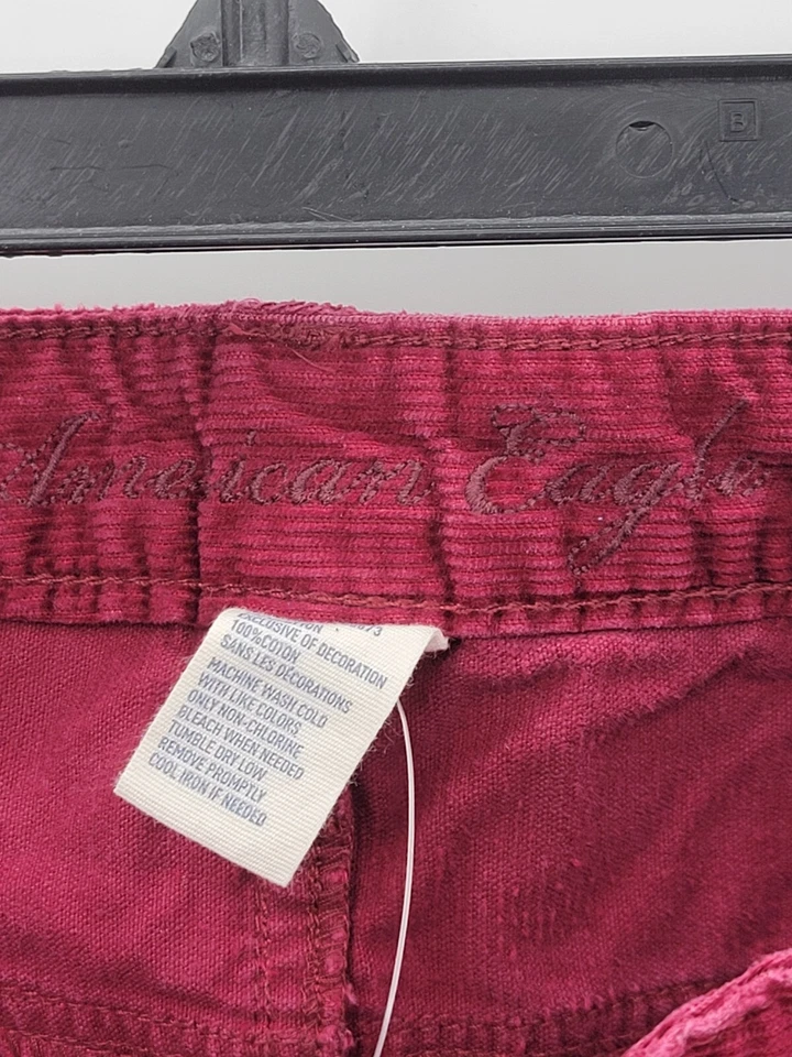 Falda American Eagle Mujer 14 Granate Pana Mini Envejecida Boho Academia Años 90 Foto 4 de 4