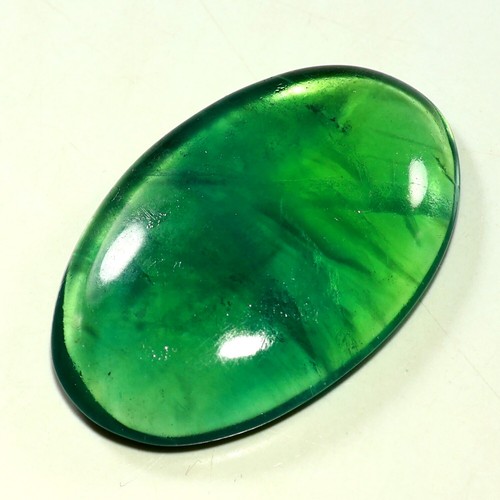 NATURAL TRANSLUCENT AFGHANISTAN GREEN FLUORITE OVAL CABOCHON GEMSTONE AW- - Picture 18 of 21