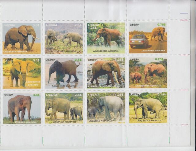 Liberia MNH Elephant Sheet Fauna