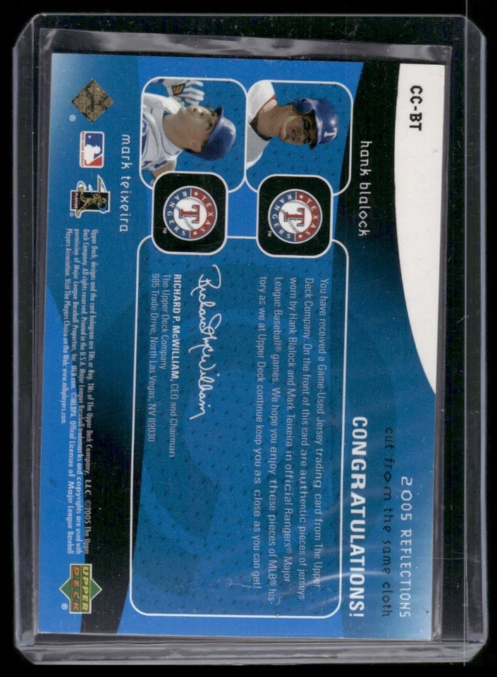 HANK BLALOCK / MARK TEIXEIRA 2005 Reflections Dual Game-Worn Jersey Blue #D /50 - Image 2 of 2