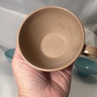 Vtg Melmac Melamine Coffee Cups Lot 4 Turquoise Aqua 1 Prolon Windsor Tan MCM  — photo 6