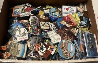 HUGE Lot Of 180 Vintage Magnets Souvenir Refrigerator Magnets Used