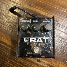 Original ProCo RAT 1980's BlackFace LM308 Chip Distortion Pedal