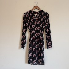 LOFT Dress Shift Belted Women S Geometric Pockets Unique Artsy Work Spring Flowy