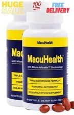 Pack of 2 MacuHealth Triple Carotenoid Formula for Adults - Eye Vitamins 180 Cap