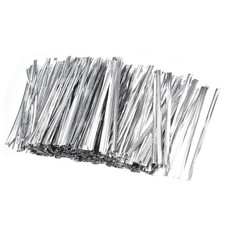 Long Strong Twist Ties 2.4 Inches Quality Plastic Closure Tie Silvery 500pcs