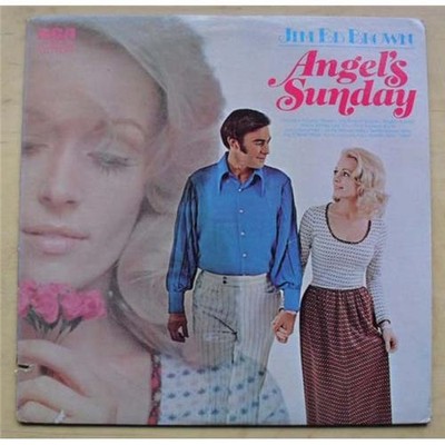 JIM ED BROWN ANGELS SUNDAY LP 1971 NICE CLEAN COPY WITH SAW CUT IN COVER USA