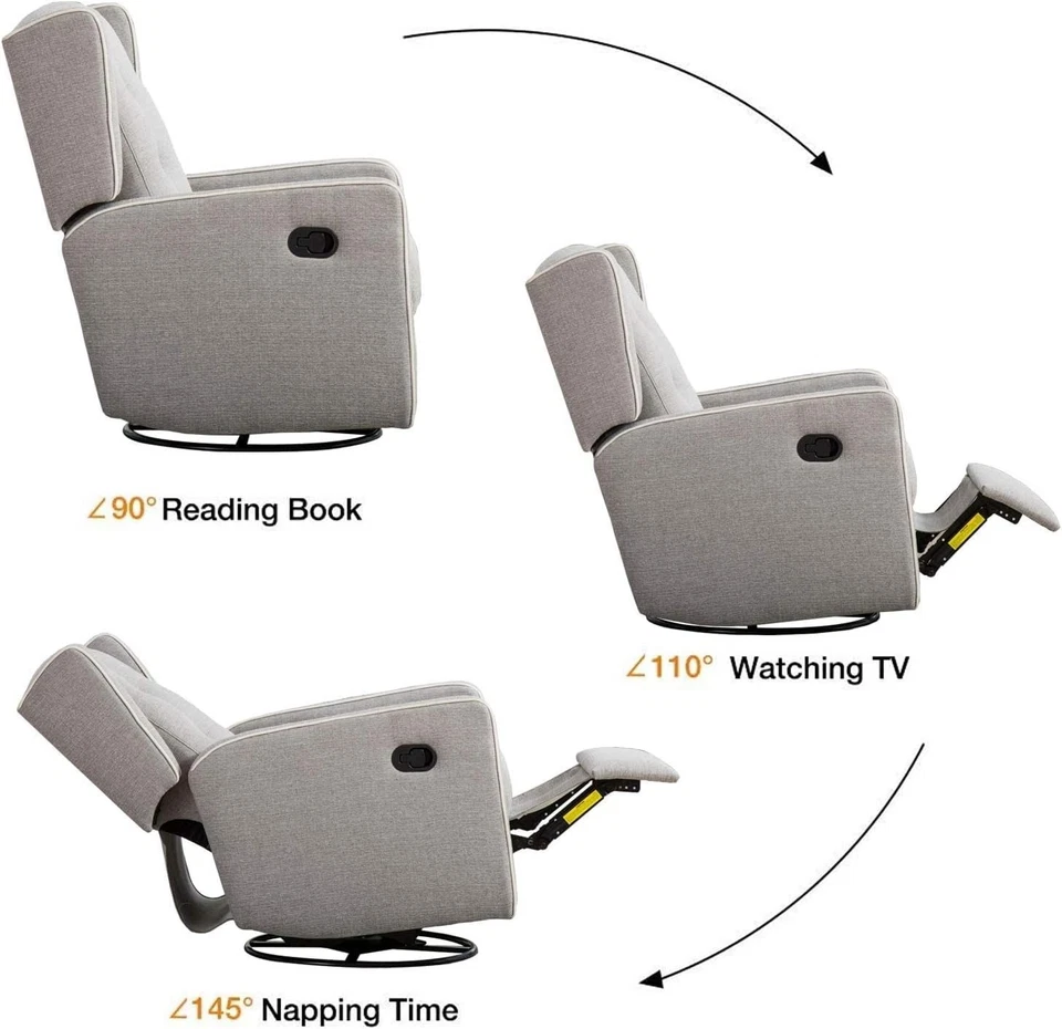 Silla reclinable basculante giratoria CANMOV, silla planeadora infantil, mecedora infantil Foto 4 de 4