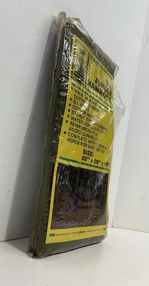 G. I. Hamaca Selva F-20 TEXSPORT 82"X26"X18" Verde Ejército Vintage Árbol Militar Foto 3 de 4