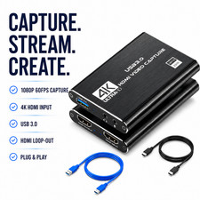4K HDMI Video Capture Card USB 3.0 1080P 60FPS Loop Out Mic Streaming