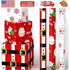 Christmas Wrapping Paper Rolls - 3 Rolls 17”x 120”Red Christmas Wrapping Pape...