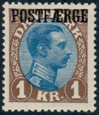 DENMARK. 1924. #Q9. Parcel Post. 1 Kr. brown&blue, Christian X. MNH (PK2686)