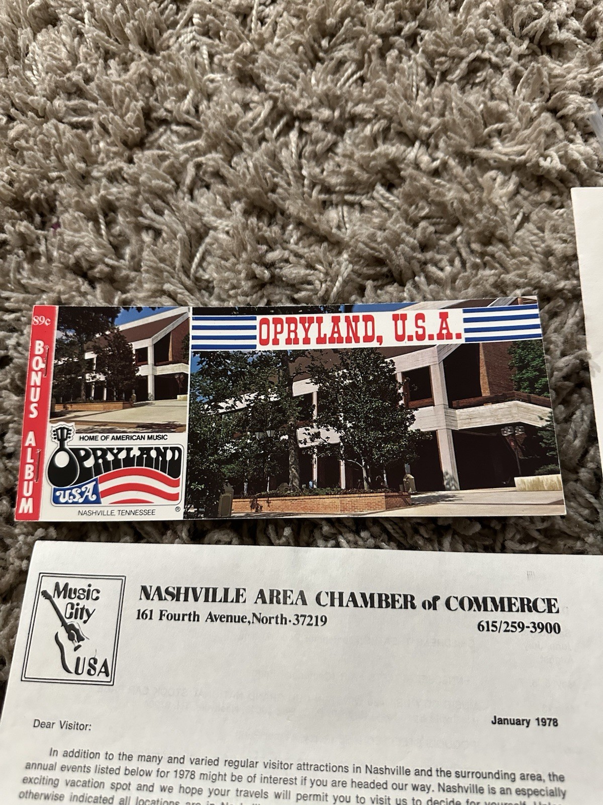 Vintage 1978 Opryland Ephemera Lot Tourist Souvenir Ticket Stubs Postcards Rare