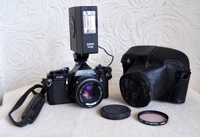 Vintage PENTAX ME 35mm Filmkamera Kit mit Objektiv und Extras