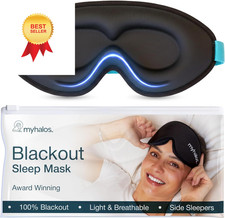 MyHalos  Sleep Mask   3D Blackout Eye for 1 Count Pack of 1 , Black
