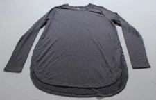 Mono B Women's Long Sleeve  Curved Hem Tunic Flow Top CL8 Purple Medium NWT