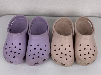 Crocs Kids Classic Clogs C2 Lot 2 White Pastel Slip On  Water Comfort Shoes