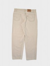 Vintage Levis Jeans 38x30 Khaki Denim 550 Relaxed Baggy Orange Tab Made in USA