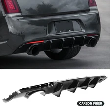 For 2015-23 Chrysler 300 SRT Carbon Fiber Shark Fin Rear Bumper Diffuser Valance