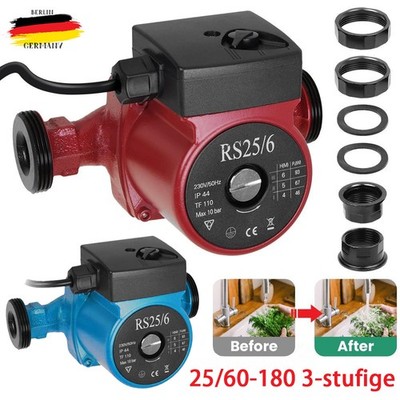 Hocheffizienzpumpe 25/60-180 3 stufige Umwälzpumpe Heizungspumpe Verschraubungen