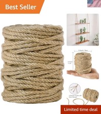 Thick 5mm Jute Twine - 100 Feet of Heavy Duty, Tangle-Free Crafting Essential