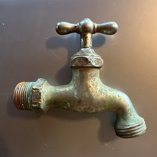 Vintage Brass Garden Water Faucet Spigot Spring Cottage  Decoration