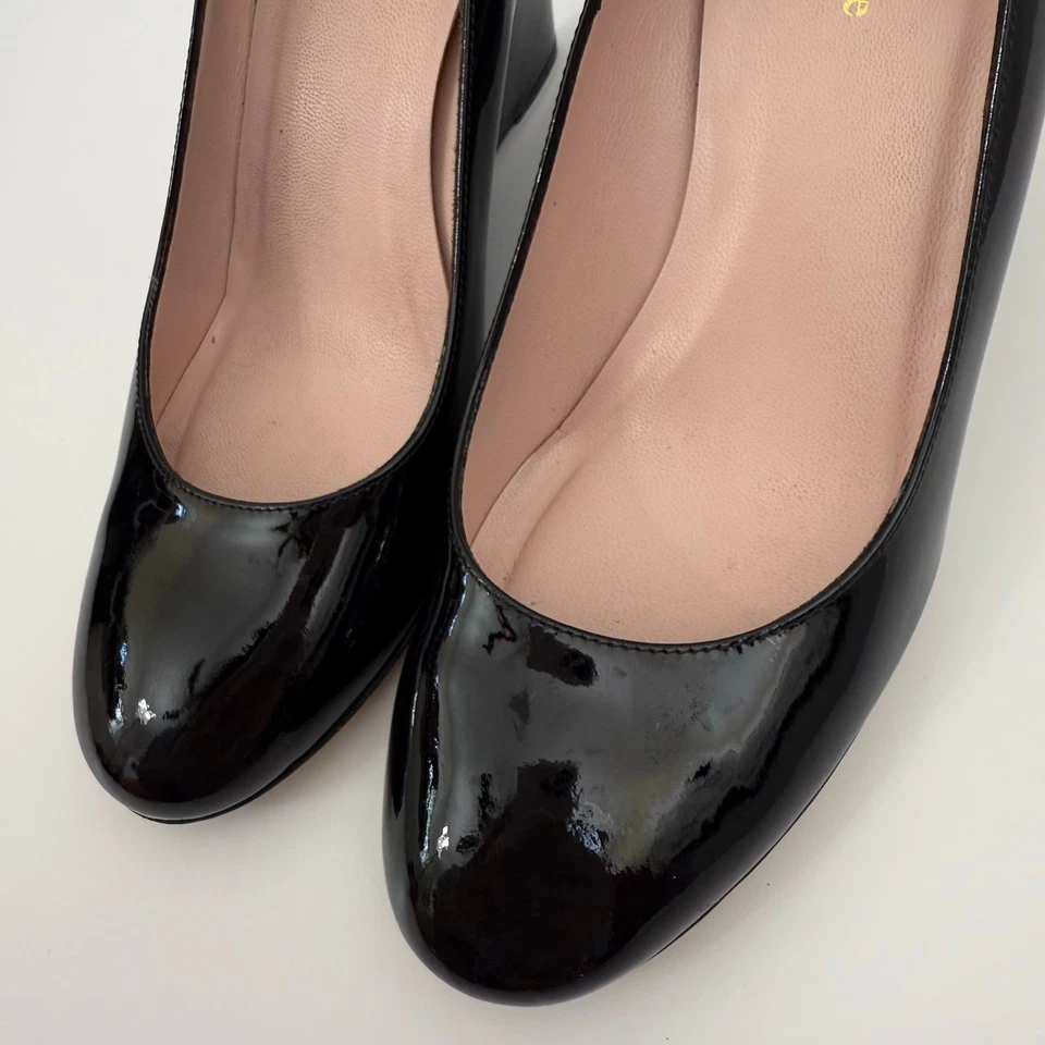 Туфли-лодочки Kate Spade черная лакированная кожа на танкетке с круглым носком 7,5 - Изображение 4 из 4